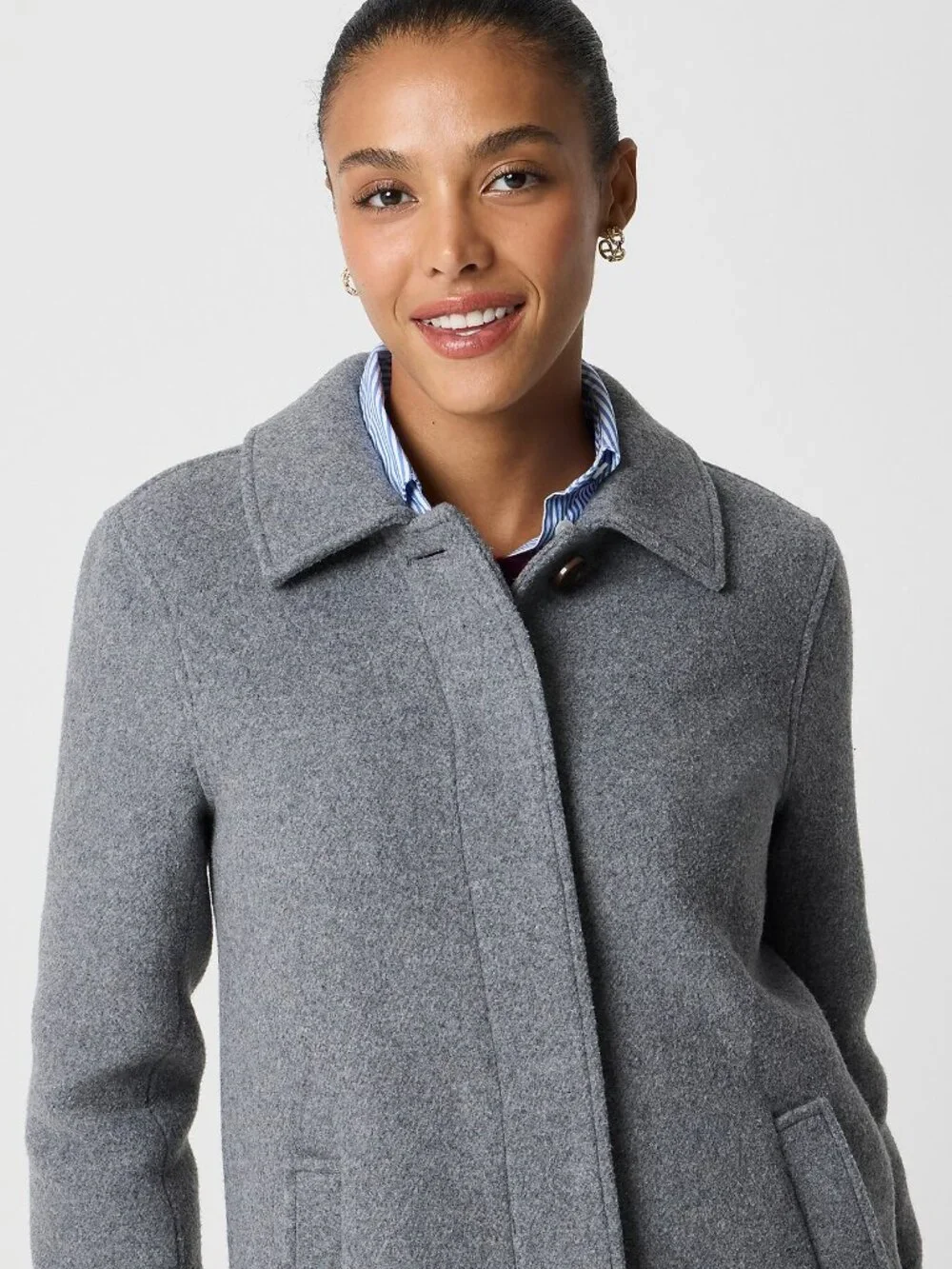 J. Crew Wool Blend Car‎ Coat Women's Heather Steel Gray Size 4 NEW